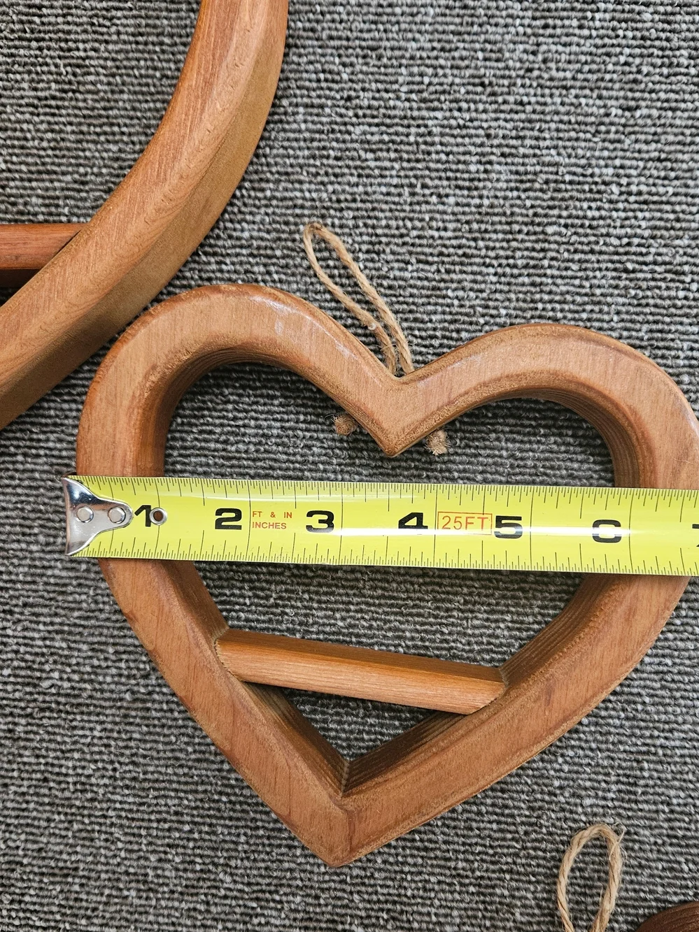 Wooden Heart Shelf Trio - Natural Brown
